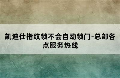 凯迪仕指纹锁不会自动锁门-总部各点服务热线