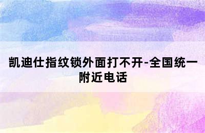 凯迪仕指纹锁外面打不开-全国统一附近电话