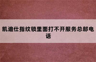 凯迪仕指纹锁里面打不开服务总部电话