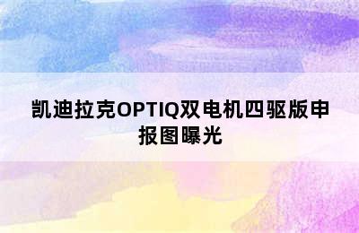 凯迪拉克OPTIQ双电机四驱版申报图曝光