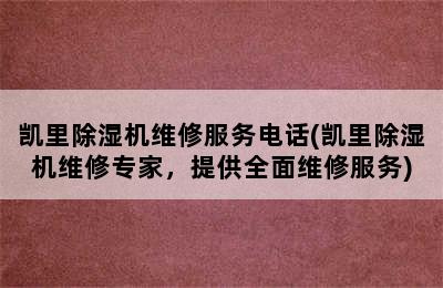 凯里除湿机维修服务电话(凯里除湿机维修专家，提供全面维修服务)