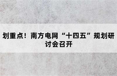 划重点！南方电网“十四五”规划研讨会召开