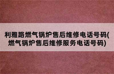 利雅路燃气锅炉售后维修电话号码(燃气锅炉售后维修服务电话号码)