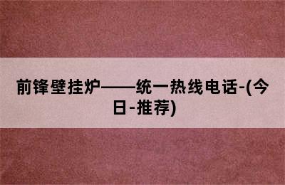 前锋壁挂炉——统一热线电话-(今日-推荐)