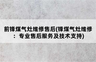 前锋煤气灶维修售后(锋煤气灶维修：专业售后服务及技术支持)