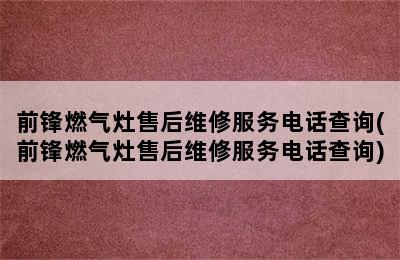 前锋燃气灶售后维修服务电话查询(前锋燃气灶售后维修服务电话查询)