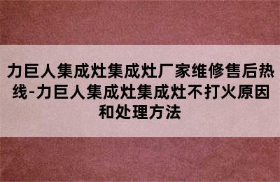 力巨人集成灶集成灶厂家维修售后热线-力巨人集成灶集成灶不打火原因和处理方法