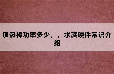 加热棒功率多少，，水族硬件常识介绍