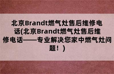 北京Brandt燃气灶售后维修电话(北京Brandt燃气灶售后维修电话——专业解决您家中燃气灶问题！)