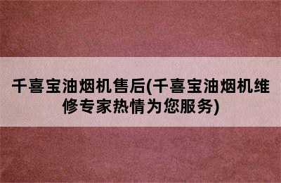 千喜宝油烟机售后(千喜宝油烟机维修专家热情为您服务)