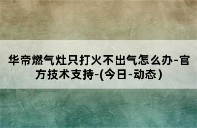 华帝燃气灶只打火不出气怎么办-官方技术支持-(今日-动态）