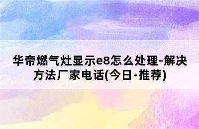 华帝燃气灶显示e8怎么处理-解决方法厂家电话(今日-推荐)