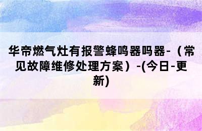 华帝燃气灶有报警蜂鸣器吗器-（常见故障维修处理方案）-(今日-更新)