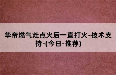 华帝燃气灶点火后一直打火-技术支持-(今日-推荐)