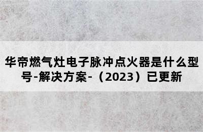 华帝燃气灶电子脉冲点火器是什么型号-解决方案-（2023）已更新