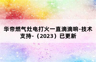 华帝燃气灶电打火一直滴滴响-技术支持-（2023）已更新