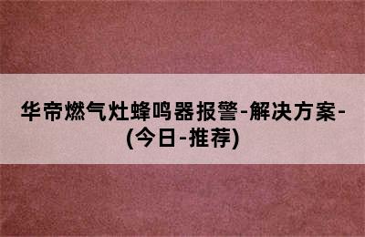 华帝燃气灶蜂鸣器报警-解决方案-(今日-推荐)