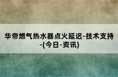 华帝燃气热水器点火延迟-技术支持-(今日-资讯)