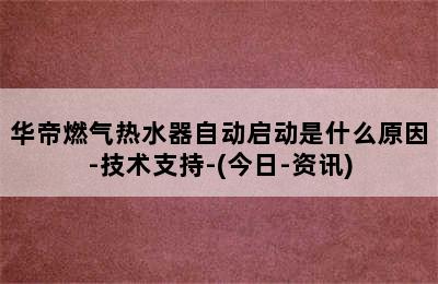 华帝燃气热水器自动启动是什么原因-技术支持-(今日-资讯)