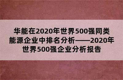 华能在2020年世界500强同类能源企业中排名分析——2020年世界500强企业分析报告