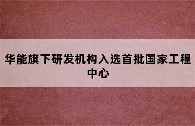 华能旗下研发机构入选首批国家工程中心