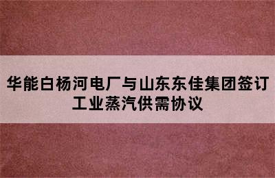 华能白杨河电厂与山东东佳集团签订工业蒸汽供需协议