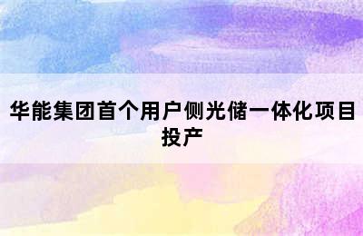 华能集团首个用户侧光储一体化项目投产