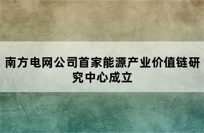 南方电网公司首家能源产业价值链研究中心成立