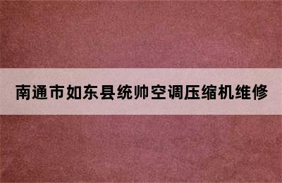 南通市如东县统帅空调压缩机维修