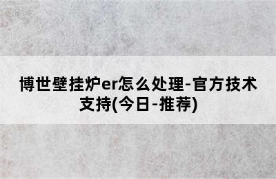 博世壁挂炉er怎么处理-官方技术支持(今日-推荐)