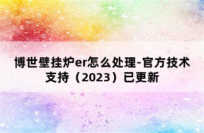 博世壁挂炉er怎么处理-官方技术支持（2023）已更新