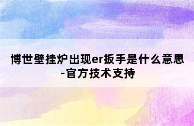 博世壁挂炉出现er扳手是什么意思-官方技术支持