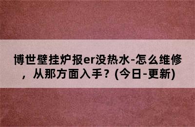 博世壁挂炉报er没热水-怎么维修，从那方面入手？(今日-更新)