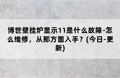 博世壁挂炉显示11是什么故障-怎么维修，从那方面入手？(今日-更新)