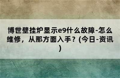 博世壁挂炉显示e9什么故障-怎么维修，从那方面入手？(今日-资讯)