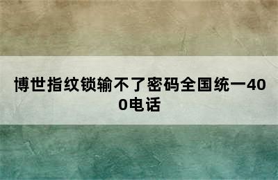 博世指纹锁输不了密码全国统一400电话