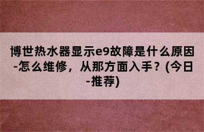 博世热水器显示e9故障是什么原因-怎么维修，从那方面入手？(今日-推荐)