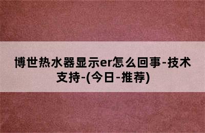 博世热水器显示er怎么回事-技术支持-(今日-推荐)