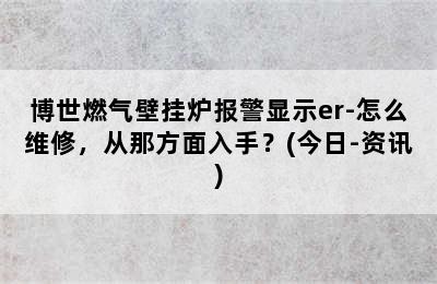 博世燃气壁挂炉报警显示er-怎么维修，从那方面入手？(今日-资讯)