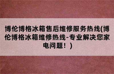 博伦博格冰箱售后维修服务热线(博伦博格冰箱维修热线-专业解决您家电问题！)