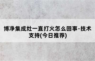 博净集成灶一直打火怎么回事-技术支持(今日推荐)