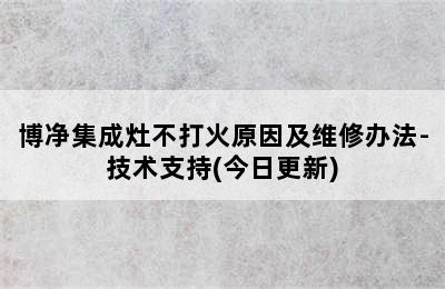 博净集成灶不打火原因及维修办法-技术支持(今日更新)