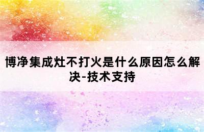 博净集成灶不打火是什么原因怎么解决-技术支持