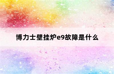 博力士壁挂炉e9故障是什么