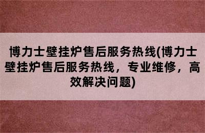 博力士壁挂炉售后服务热线(博力士壁挂炉售后服务热线，专业维修，高效解决问题)