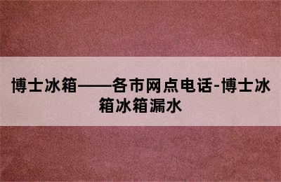 博士冰箱——各市网点电话-博士冰箱冰箱漏水