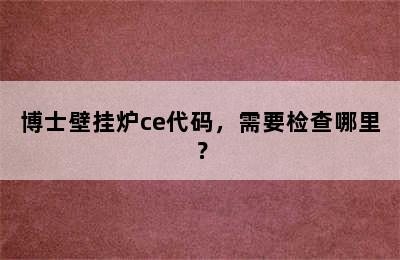 博士壁挂炉ce代码，需要检查哪里？