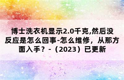 博士洗衣机显示2.0千克,然后没反应是怎么回事-怎么维修，从那方面入手？-（2023）已更新