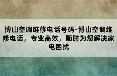 博山空调维修电话号码-博山空调维修电话，专业高效，随时为您解决家电困扰