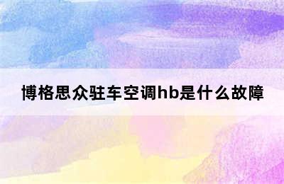 博格思众驻车空调hb是什么故障